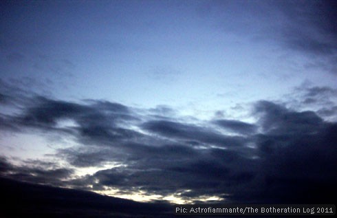 Dark clouds at sunset