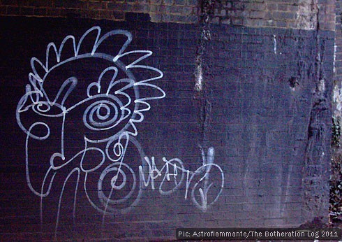 Grafitti underneath a rail bridge