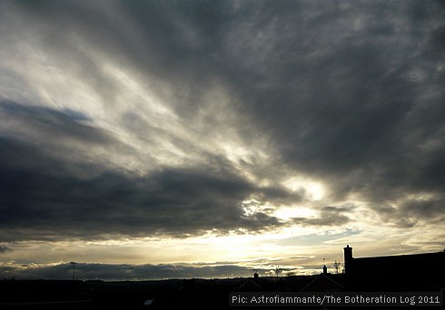 Evening sky in shades of grey