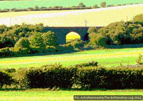 Railway bridge among fields