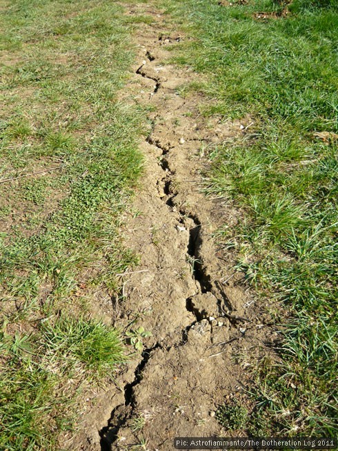 Ground cracking in dry conditions