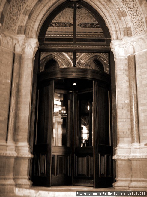 Entrance to the newly-restored Midland Grand Hotel at St Pancras, London