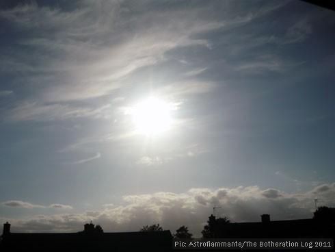 Evening sun over rooftops on June 21 2011 - shortly after the summer solstice