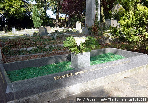 The grave of Ebenezer Howard, founder of the Garden City movement