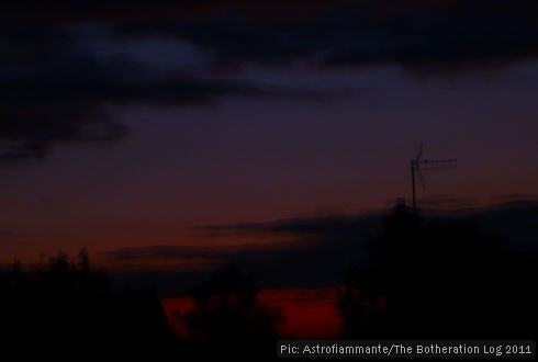 Late-evening sky in dark orange and purple