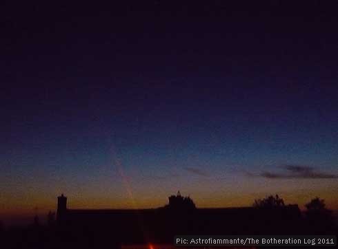 Red and blue late sunset in western sky