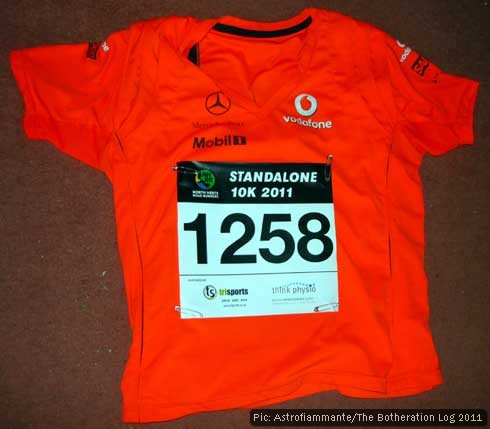 Running shirt and race number