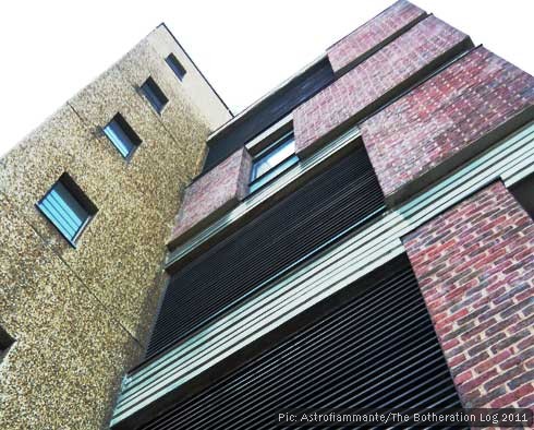 Vista of an interior angle on a 1960s building