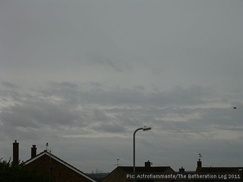 Silver-grey cloudy sky on first day of year