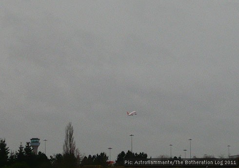 Jet taking off at Luton Airport
