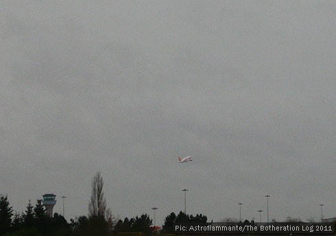 Jet taking off at Luton Airport