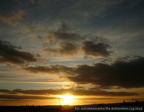 Gold-bronze and grey sunset