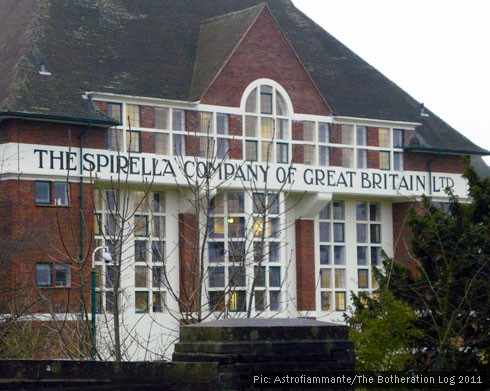 Frontage of Letchworth Garden City's historic Spirella factory