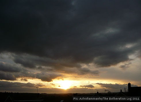 Gold and dark-grey sunset sky