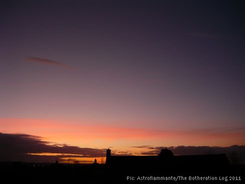 Purple and pink-orange sunset sky