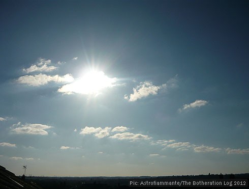 Scattered cumulus cloud in a sunny sky