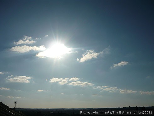 Scattered cumulus cloud in a sunny sky