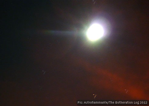 Long exposure of the moon and stars