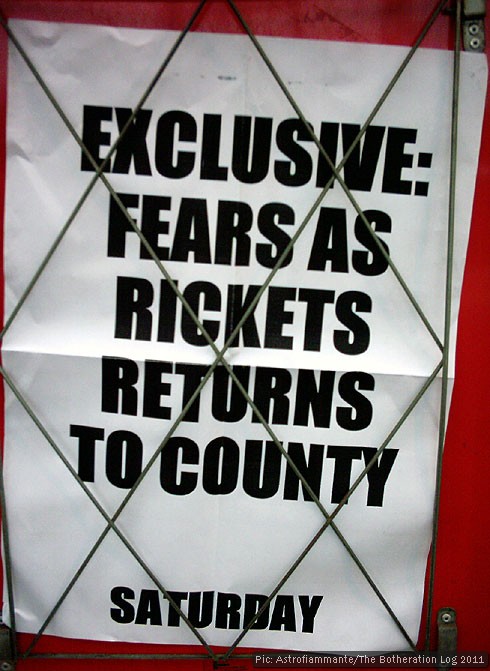 Cambridge Evening News billboard: Exclusive - fears as rickets return to county