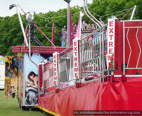 Fairground ride labelled 'Extreme'